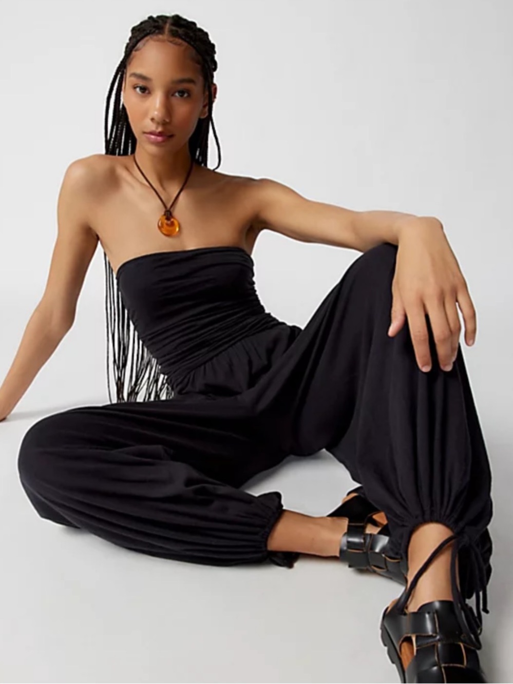 Urban Outfitters Out From Under Iris Ruched Strapless Tube Top Jumpsuit